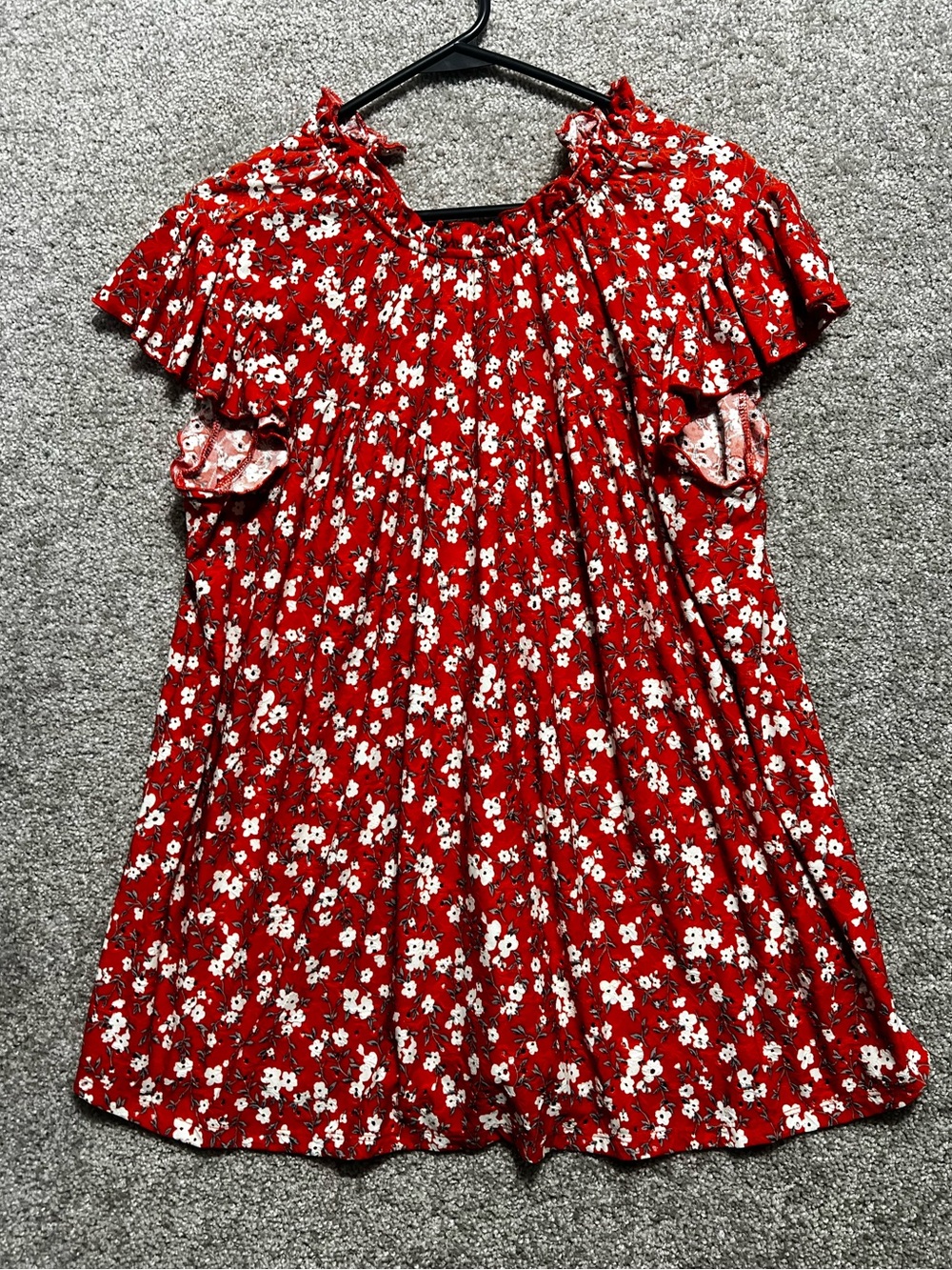 Indigo Rose Floral flutter sleeve Blouse top Size 2X